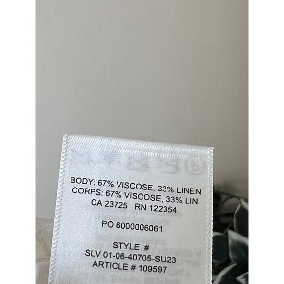 ARITZIA BABATON Day Linen Viscose Blend Pants White Cropped Straight Leg Size 6 - Picture 6 of 6